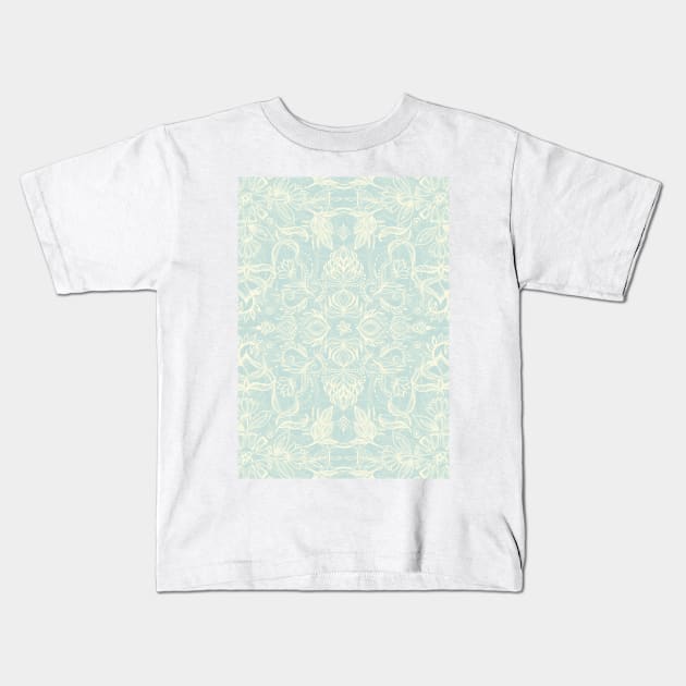 Pale Jade Tattoo - a pattern Kids T-Shirt by micklyn